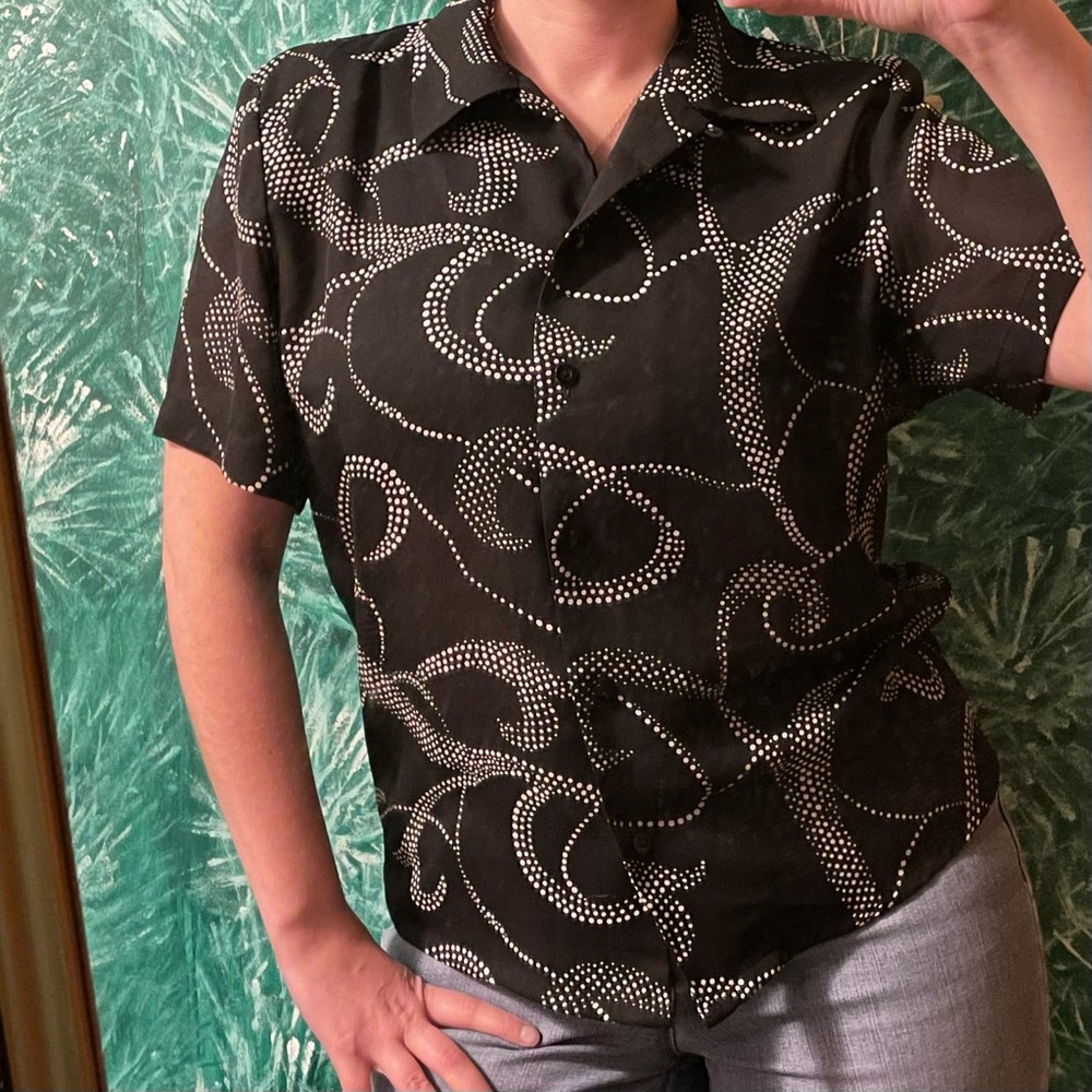 Nygard collection Black Patterned Short Sleeve Shirt